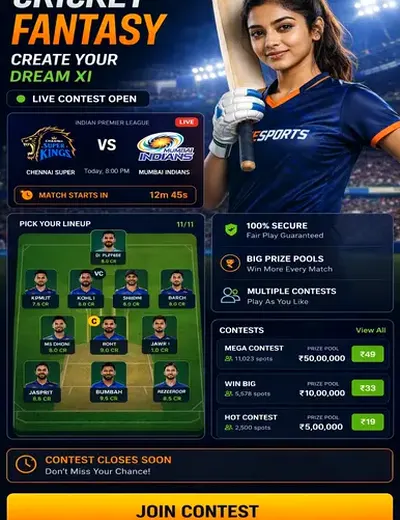 DREEM77 (dreem77 game) fantasy cricket & matchday visual 3